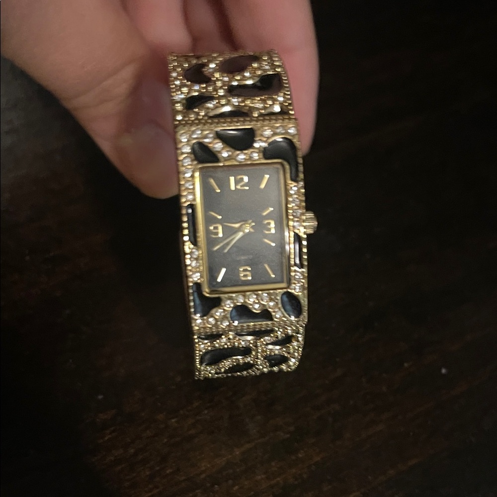 Gold and Black Elegant Watch